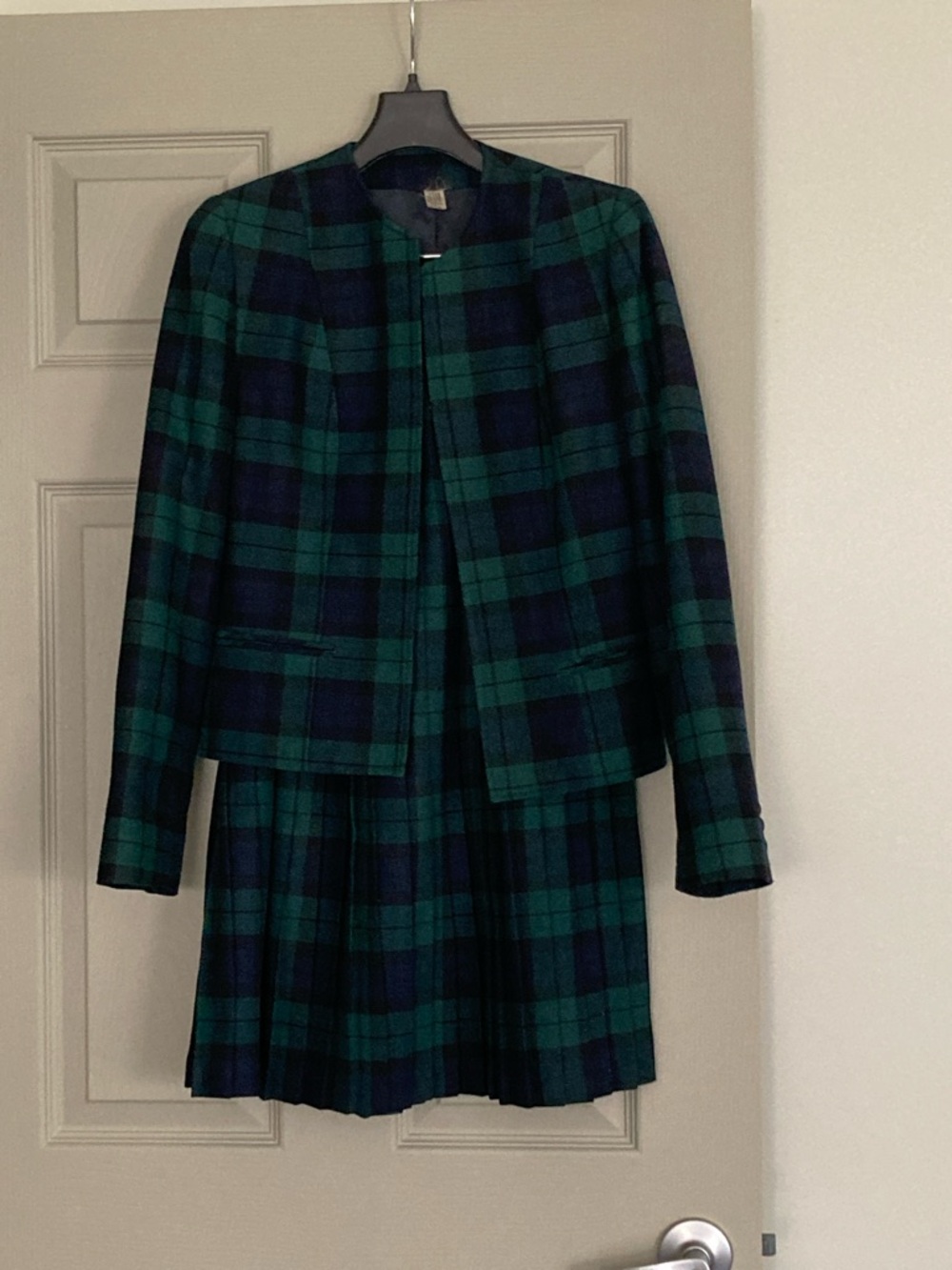 Vintage Blackwatch Plaid Skirt Suit (Junior)